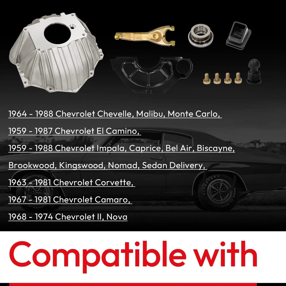 3899621 Kit de carcasa de campana Chevy y horquilla de embrague de 11" y cojinete y cubierta desechables Foto 4 de 4