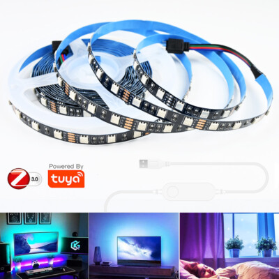 USB Zigbee 5050 RGB LED Streifen TV Band Dimmbar Stripe Band Tuya Smart Life APP
