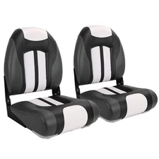 NORTHCAPTAIN White/Charcoal/Black High Back Folding Boat Seat, 2 Seats