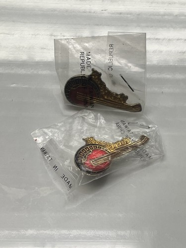 VTG 80s Bluegrass Banjo Guitar Metal Enamel Pin Pinback Jacket Badge ...