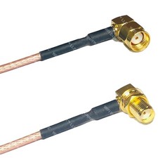 RG316 RP-SMA MALE ANGLE to SMA FEMALE ANGLE RF Cable Rapid-SHIP LOT