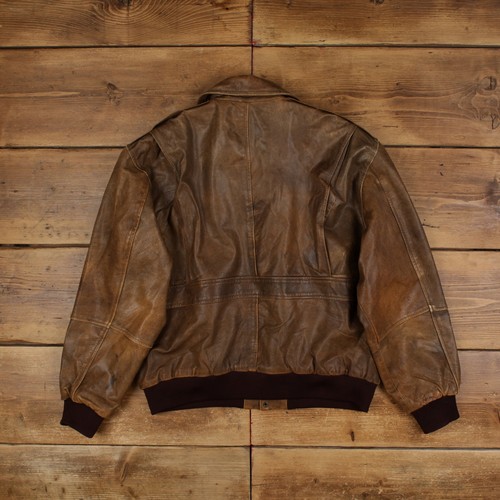 Vintage Lederjacke XL B-52 Bomber Fliegerjacke braun - Bild 2 von 8