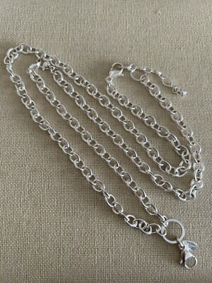 Origami Owl 30'' Silver Over-the-Heart Chain ''New''