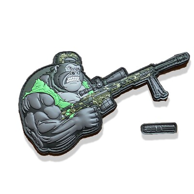2A Gorilla Sniper 3D PVC Morale Patch Hook & Loop back & Vinyl Die-cut Sticker