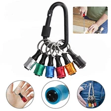 6Pc Hex Shank Screwdriver Bit Holder Extension Bar Tough Keychain Driver Keyring
