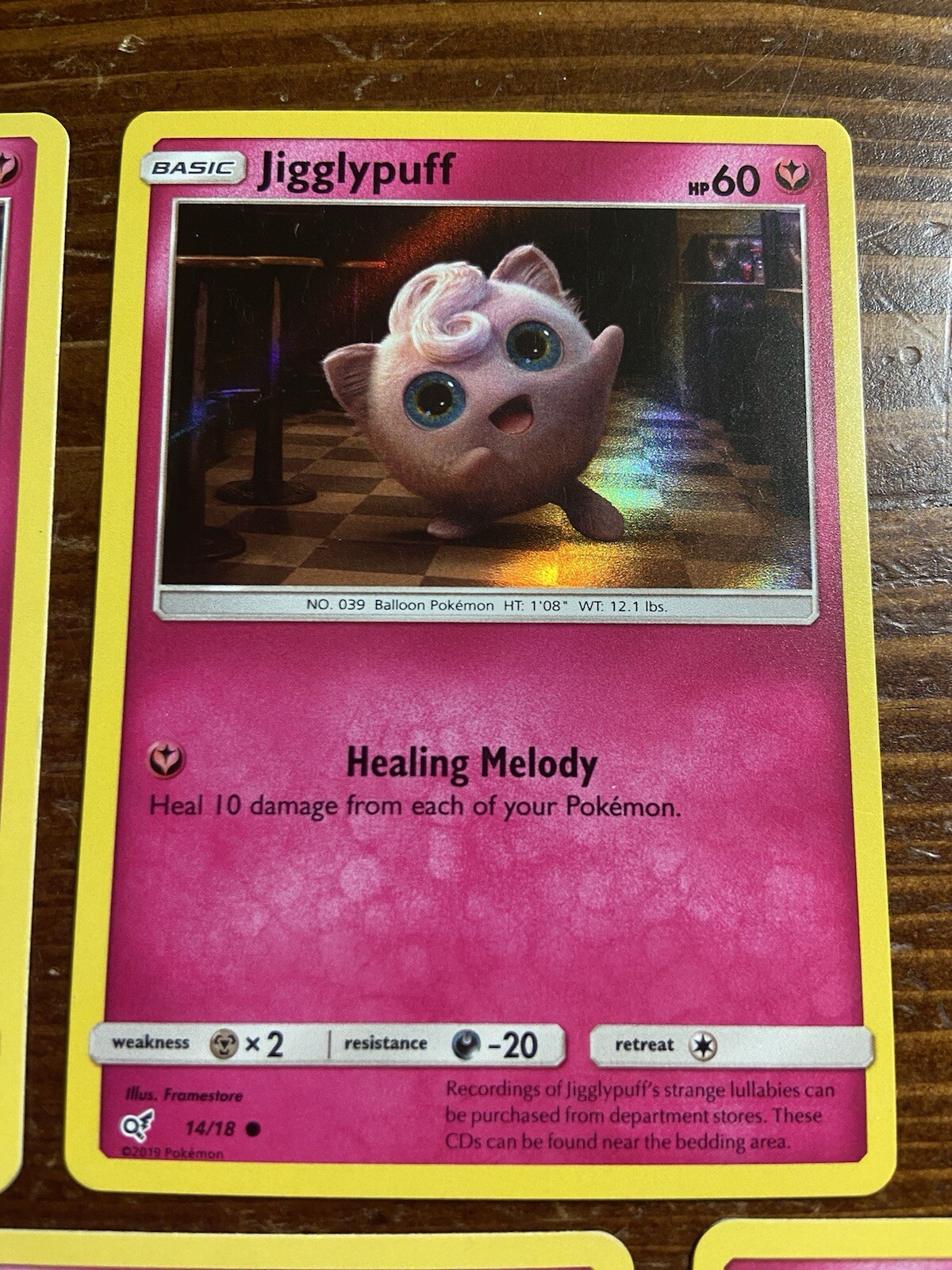 Jigglypuff 2019 Detective Pikachu Set 14 / 18 Holo Holographic Foil Pokemon Card