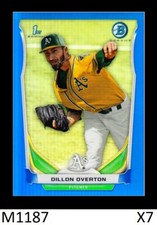 1-2014 BOWMAN CHROME BLUE REFRACTOR DILLON OVERTON PADRES /250 QTY