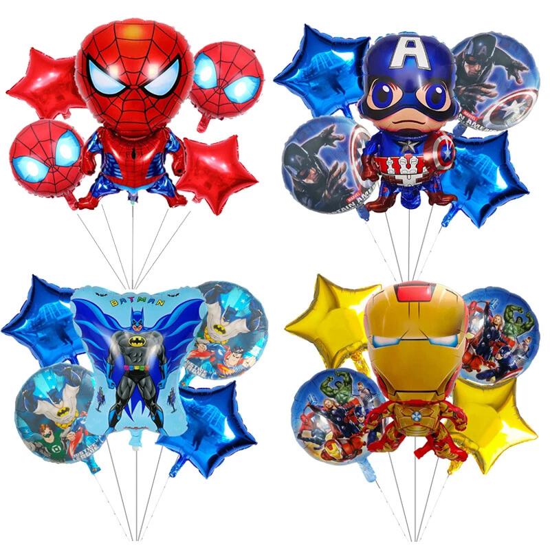 Globos Superhéroes 4 Juegos Suministros Feliz Cumpleaños Decoraciones (20 piezas) Foto 2 de 4