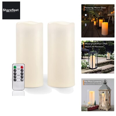 Homemory 24,2 cm X 10 cm Große LED Kerzen, Wasserdicht Outdoor mit Fernbedien...