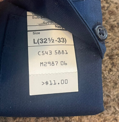 Vintage NOS 1980s (?) JC Penney BIG MAC Navy Blue Shirt, Large 32