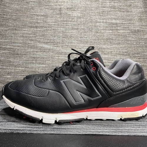 New Balance 574 NBG574 Black Red Leather Golf Shoes Men's Size 12