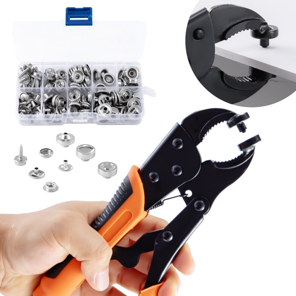 Heavy Duty Snap Fastener Pliers Kit for Leather Buttons DIY Press Stud Tool