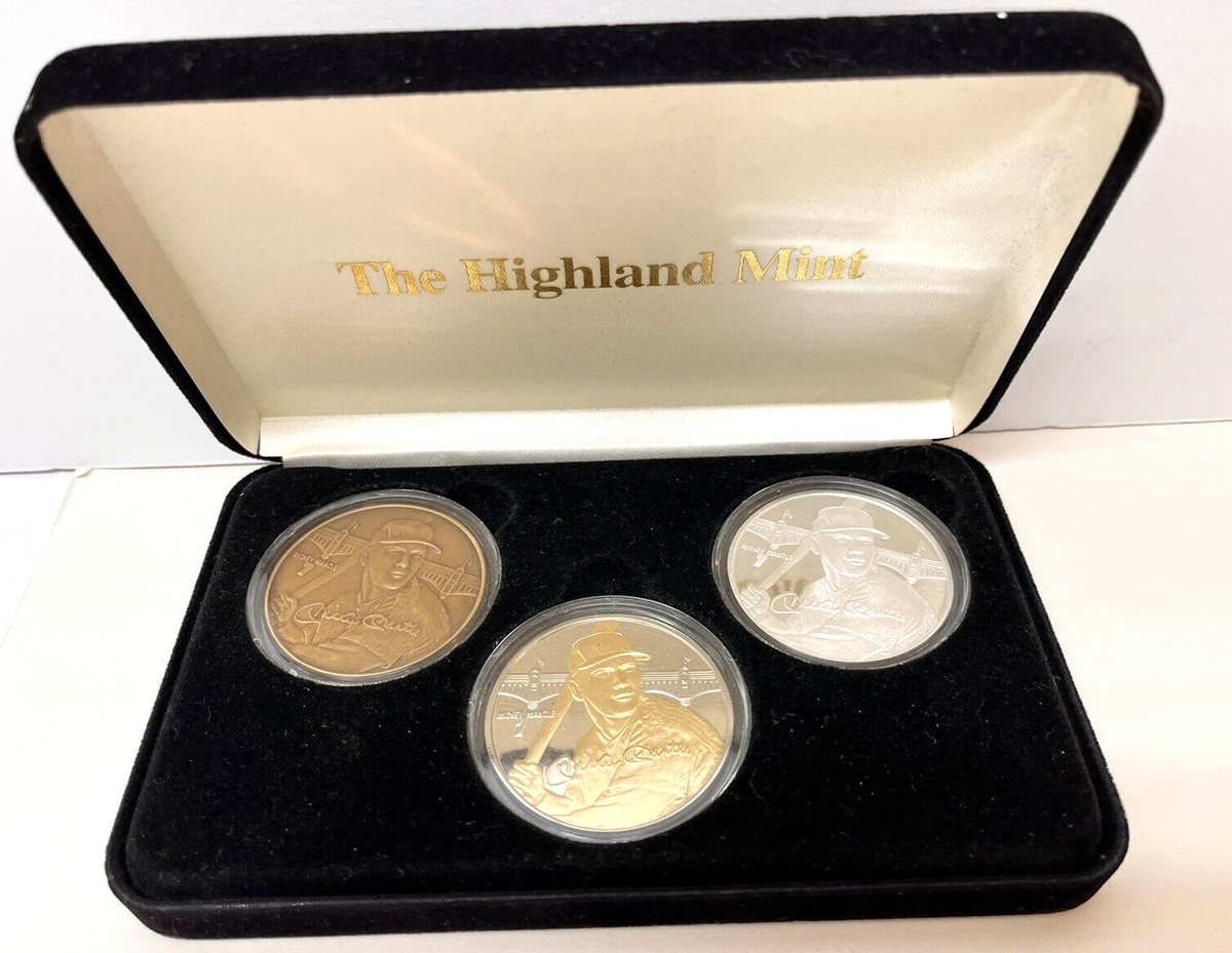 Elite Series Proof Set Mickey Mantle Series 1 Silver, Gold, Bronze