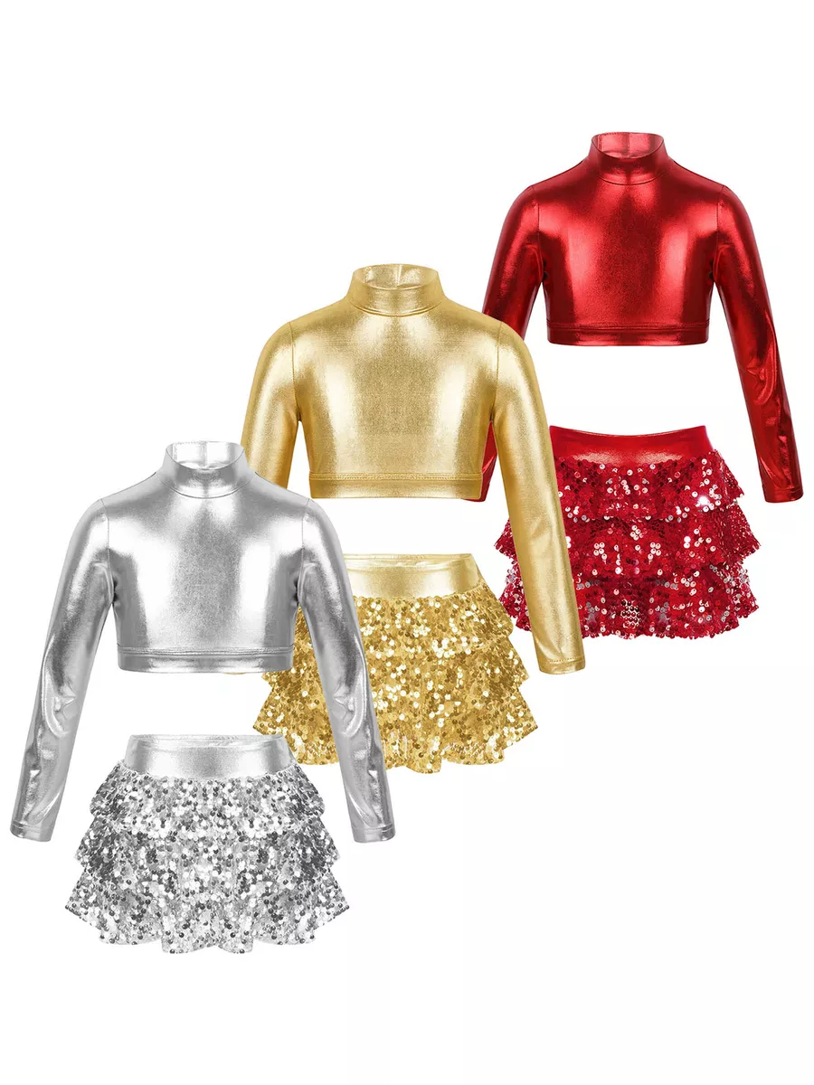 Shiny two top piece outfits