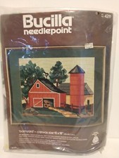 VTG Bucilla "BARNYARD" Needlepoint Kit 15"x18" Persian Wool Yarn NOS 4211