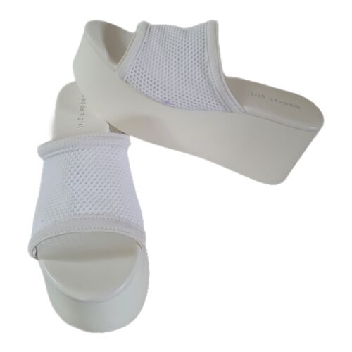 NIB Madden Girl Women's Platform Cade Slide Sandal White Knit 9.5 - Picture 2 of 8