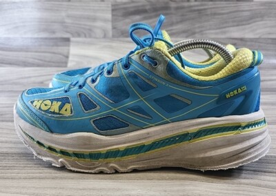 Hoka One One Stinson Running Walking Shoes Sneakers Blue Green