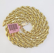 14K Yellow Gold  Diamond Cut Rope Chain Neckl...
