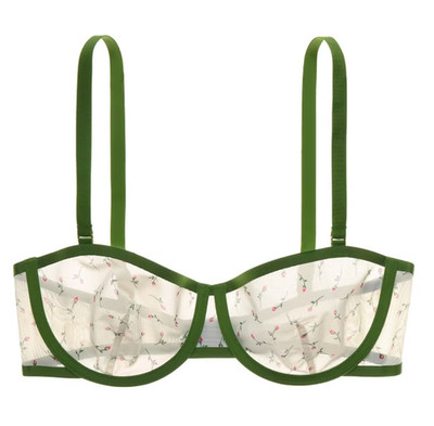 NWT Cuup Bra The Balconette Mesh Watercolor Floral Sz 34B
