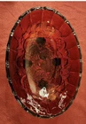 VTG Indiana Carnival Red Glass Footed Fruit Bowl in the Harvest Grape pattern.