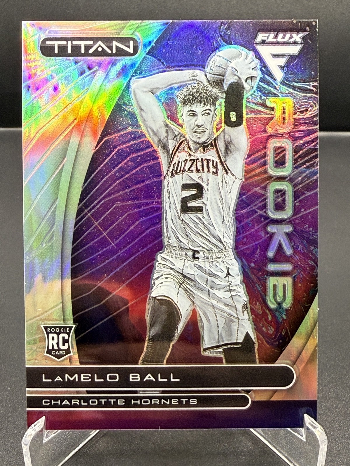LaMelo Ball 2020-21 Flux Titan Silver Prizm Rookie Encased #3