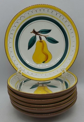 Set of 6 STANGL "Fruit" Coupe Soup Bowls, PEAR, Vintage, Mid Century