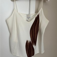VINTAGE Made in Italy White Sleeveless Camiso...
