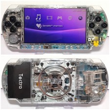 MINT Sony PSP 3000 Console - CLEAR /Black Skeleton 💀 With New Battery, Charger