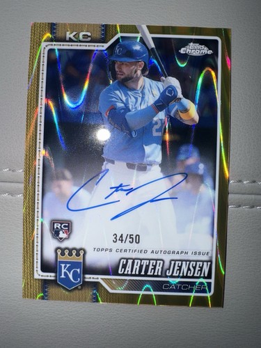 2026 Topps Chrome Baseball Carter Jensen Auto /50 Gold Raywave Rookie RC