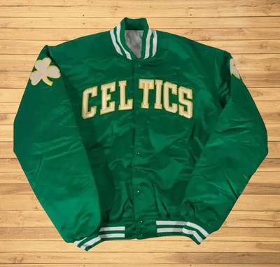 Men's Bos-ton Cel-tics Green Satin varsity Jacket, Baseball Varsity Jacket