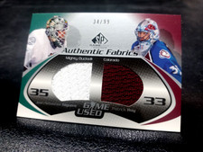 2003-04 UDC #/99, PATRICK ROY, AUTHENTIC FABRICS DUAL SPGU JERSEY, NHL CARDS