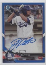 2018 Bowman Chrome Prospect Blue Refractor /150 DJ Peters #CPA-DP Auto pe8
