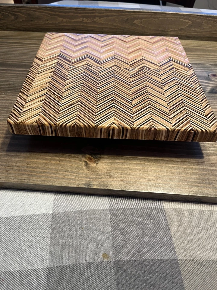 Handmade Lazy Susan with Hypnotic Pattern 12x12 - Image 2 of 2