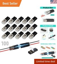 100Pcs Double Wire Plug in Connector, 2-Pin Low Voltage Wire Connectors with ...