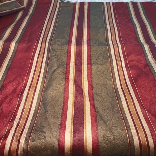 2 Yards Mill Creek Fabric 54" wide Cotton Burgundy Green Tan Stripes - Picture 2 of 6