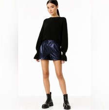 Alice  Olivia Conry Vegan Leather Cuff Shorts/ Size 0