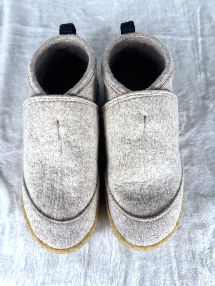 Zapatos de casa de lana Kyrgies zapatillas de fieltro beige interior minimalista talla 39 mujeres 8 Foto 4 de 4