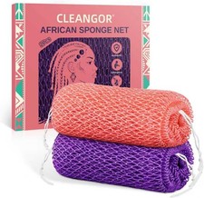 2Pcs African Net Sponge Authentic with Knots - Exfoliating Body Scrubber for All