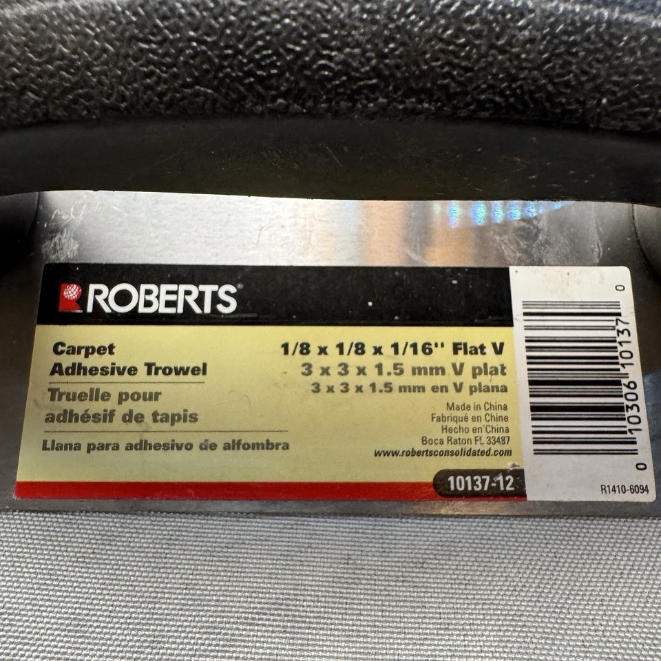 Paleta adhesiva alfombra Roberts 1/8 x 1/8 x 1/16" plana V Foto 2 de 4