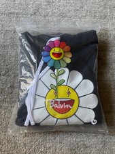 Takashi Murakami J Balvin Black Hoodie White Flower Brand NEW Size M Medium