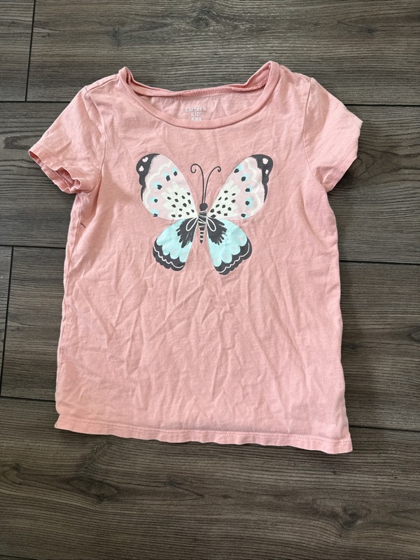 Girls Pink Butterfly Shirt - Carters - Size 6