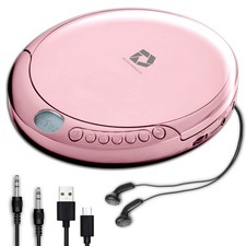CD Player Portable with 60 Second Anti Skip, Stereo Earbuds, Includes Aux in Cab