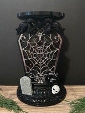 NEW Bath and Body Works LIGHT-UP COFFIN WATER GLOBE 3-Wick Candle Holder