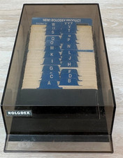 Vintage Rolodex VIP-24C Covered Card File Black Smoke Index Box A-Z Tabs USA