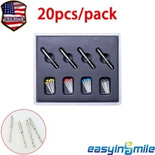 20Pc Dental Endo Quartz Fiber Post Four-color Mix With 4 Drills Screw Thread USA