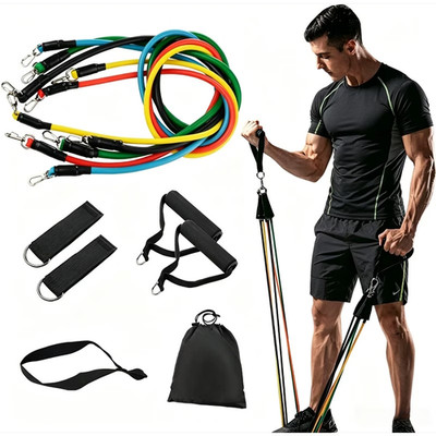 Widerstandsbänder Set Übungsbänder Workout Tubes Home Gym Fitness mit Griffen