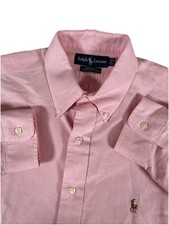 VTG Polo Ralph Lauren Yarmouth Pink Cotton Oxford Cloth Button Down Mens 16-34