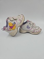 Winnie the Pooh Vtg 90s Baby Shoes Size 4 Butterfly Pink Purple Buster Brown co