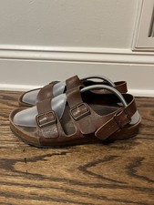 Birkenstock Milano Nubuck Leather Brown Chocolate Sandals US Size 11 / EU 44