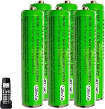 6 Pack Ni MH AAA Rechargeable Batteries for Panasonic 400mah AAA Ni MH